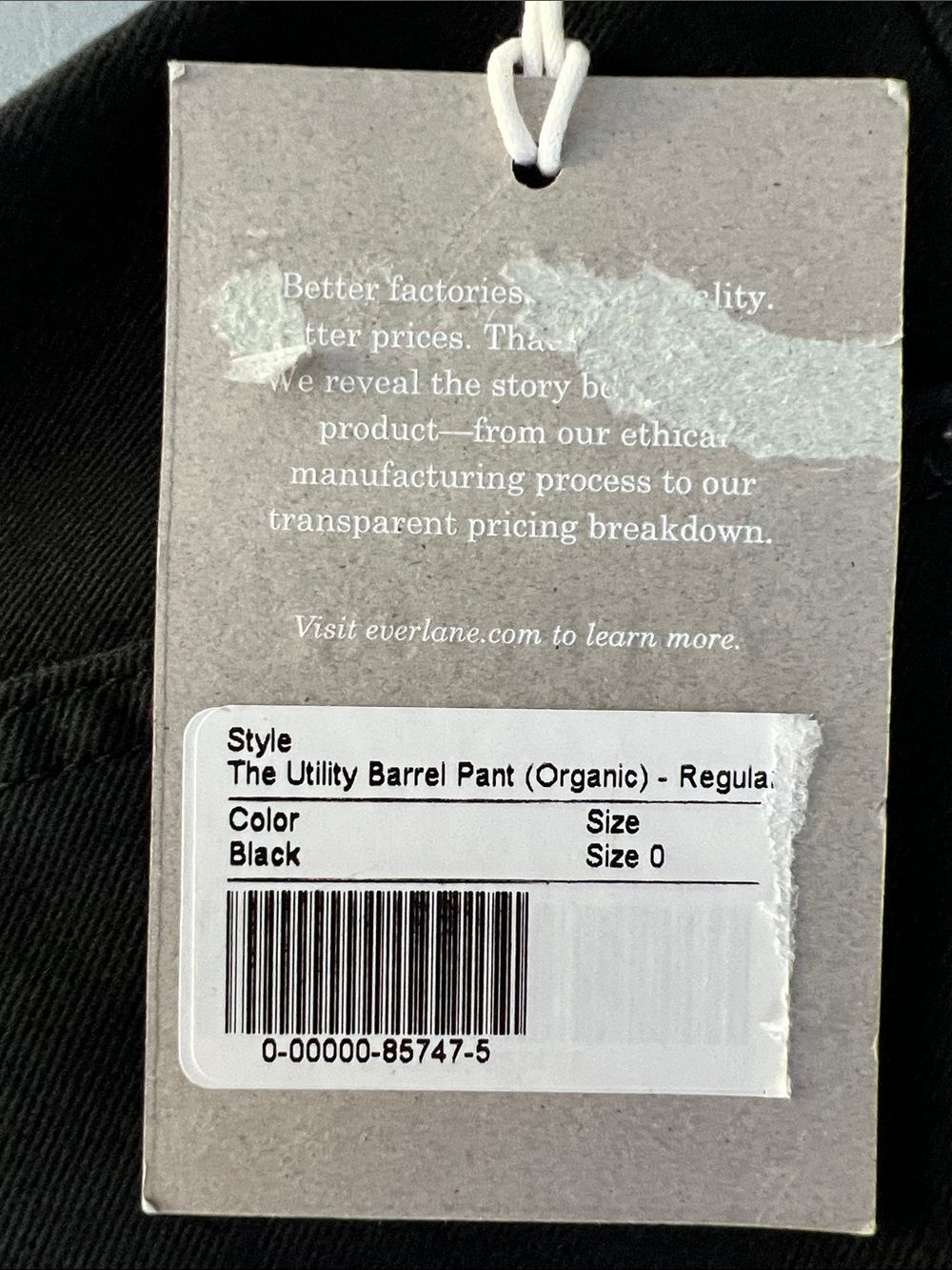 New Everlane THE UTILITY BARREL PANT in Black Size 0 - Picture 5 of 13